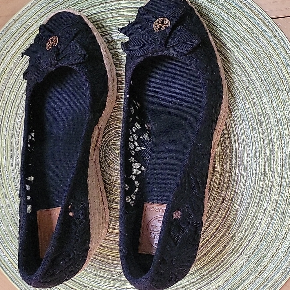 Tory Burch Jackie Black Wedge Size 9 1/2